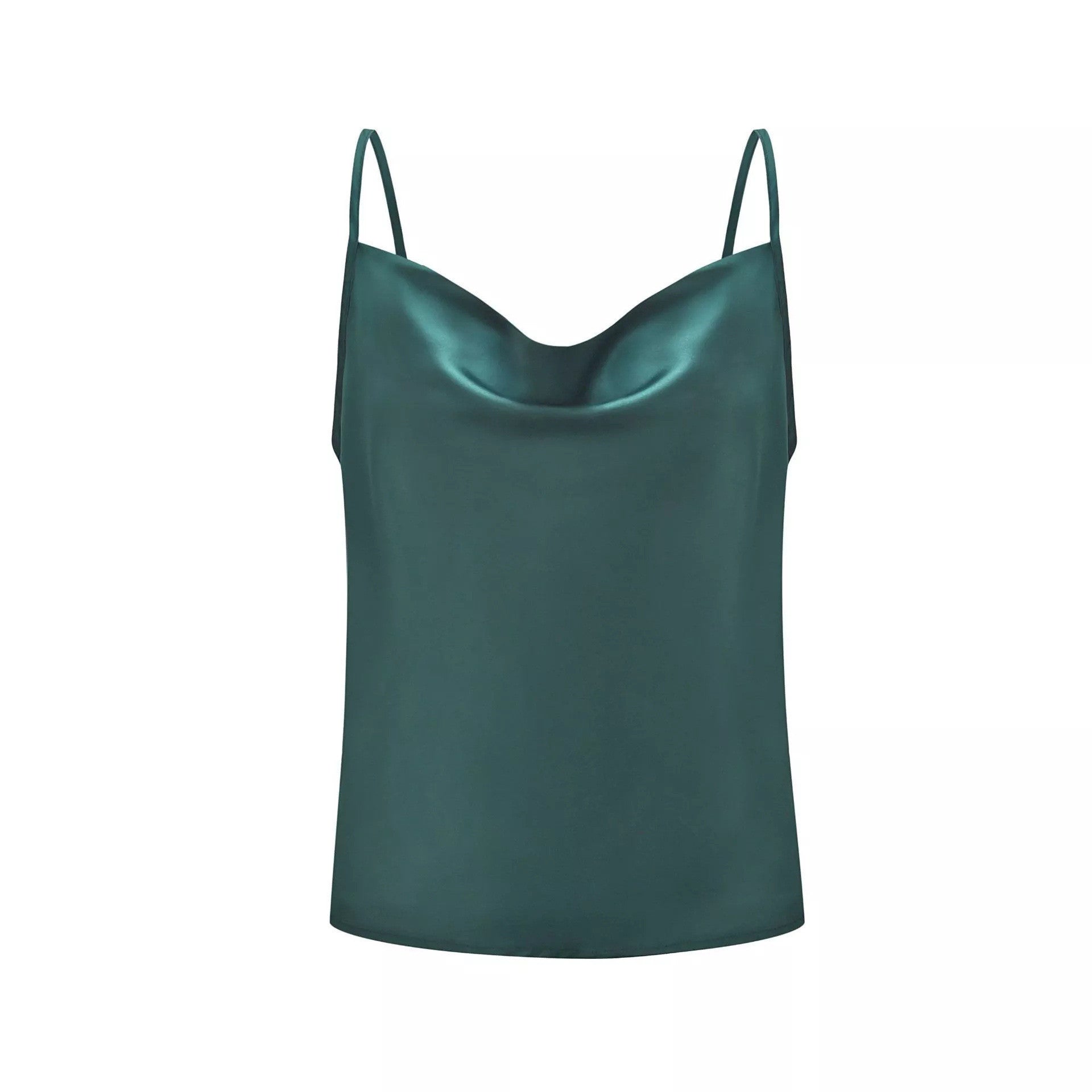 Damen Satin Top mit tiefem Ausschnitt und verstellbaren Trägern WW