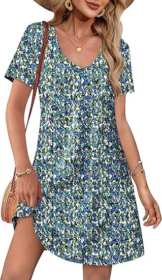 Damen Kurzarm Freizeitkleid WW