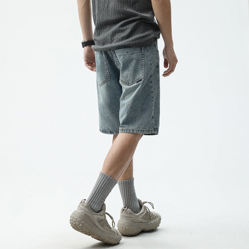 Herren Denim-Shorts im lässigen Relaxed Fit mit seitlichen Taschen W&W Mode