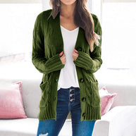 Damen Strickjacke mit strukturiertem Zopfdesign und praktischen Taschen WW