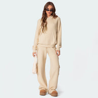 Damen bequemer und stylischer Hoodie mit Taschen WW