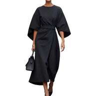 Damen Elegantes Maxikleid mit Puffärmeln und tailliertem Schnitt WW