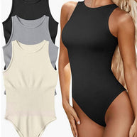 Damen Badeanzug mit hohem Beinausschnitt und modernem Rippenmuster WW