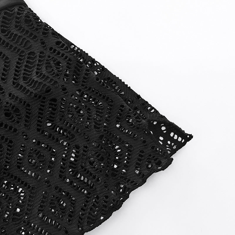 Damen Bade-Shorts mit gehäkeltem Design und elastischem Bund WW