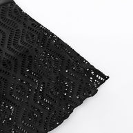 Damen Bade-Shorts mit gehäkeltem Design und elastischem Bund WW