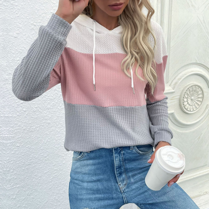 Damen Freizeit Hoodie mit strukturiertem Material und modischem Farbblockdesign W&W Mode