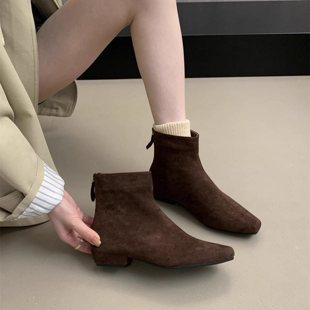 Damen Wildleder Spitz Zehen Knöchel Stiefeletten WW