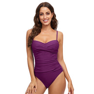 Damen Badeanzug mit stilvollem Wickeldesign WW
