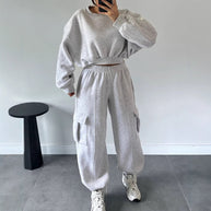 Damen Bequemer Freizeitanzug mit lässigem Schnitt und praktischen Taschen WW