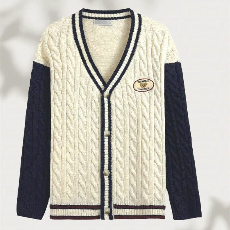 Damen Strickcardigan mit V-Ausschnitt und raffiniertem Muster WW