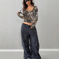 Damen Langarmshirt mit camouflagemuster WW