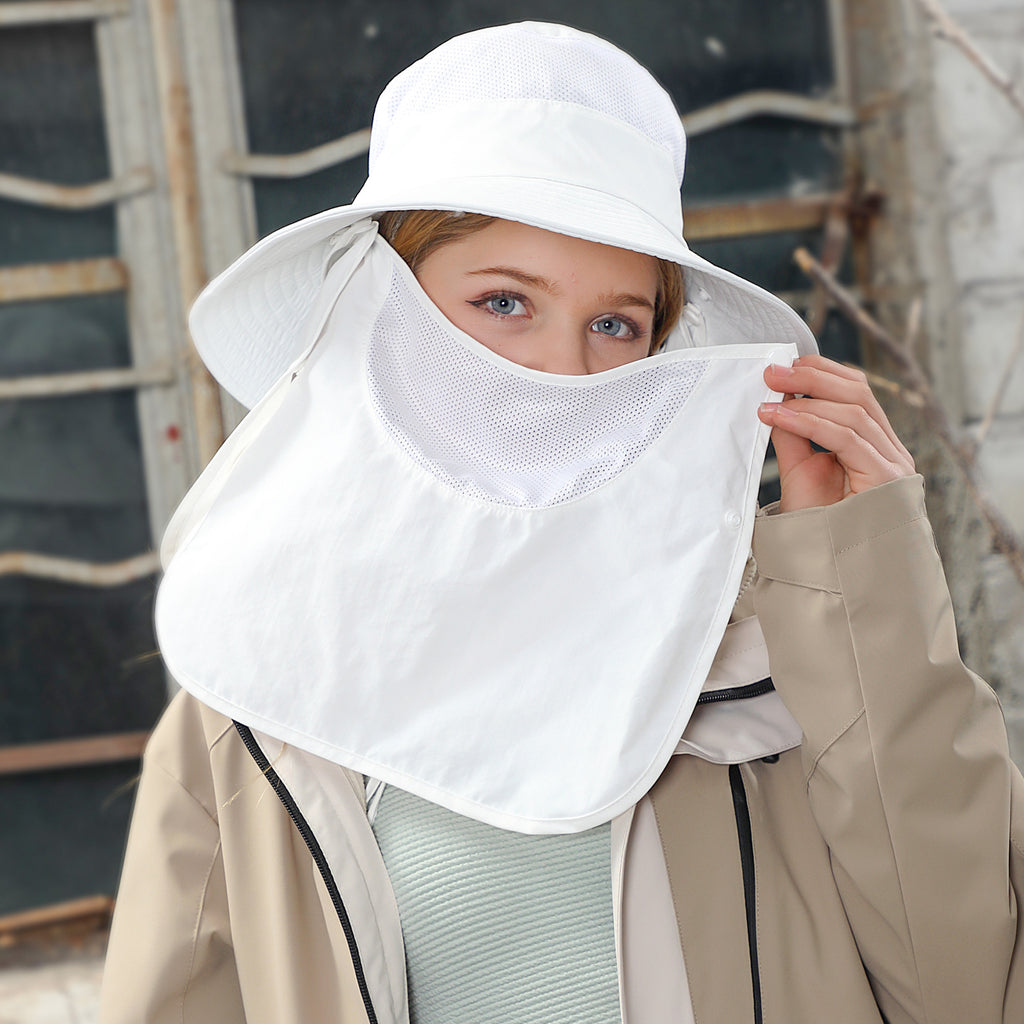 W&W | Vollabdeckung Gesicht Sonnenschutz Maske im Freien UV Eimer Hut