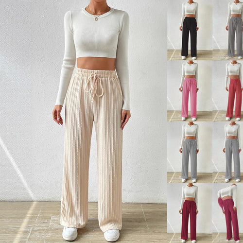 Damen Bequeme Stoffhose mit strukturierter Oberfläche WW