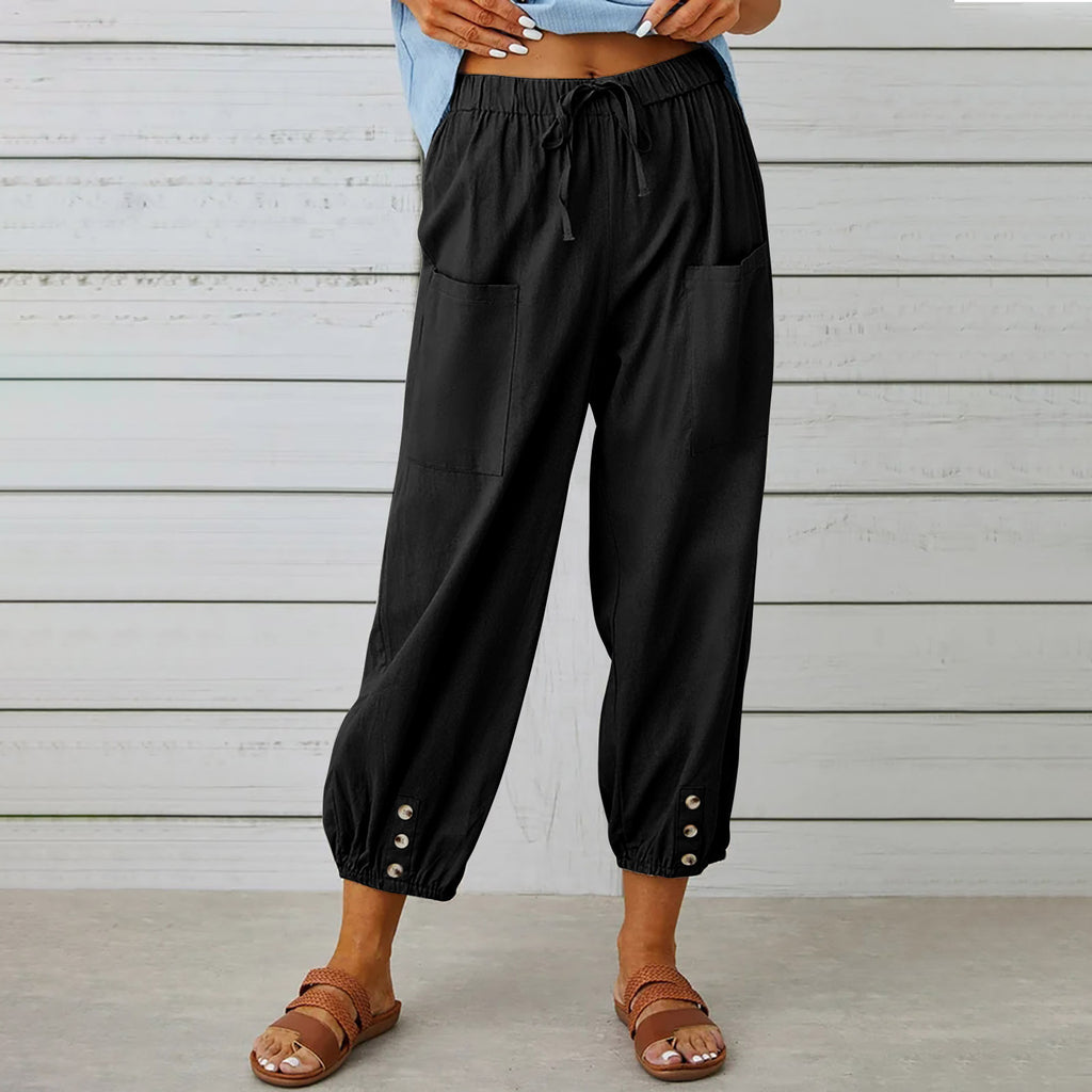 Damen Freizeithose mit elastischem Bund und praktischen Taschen WW