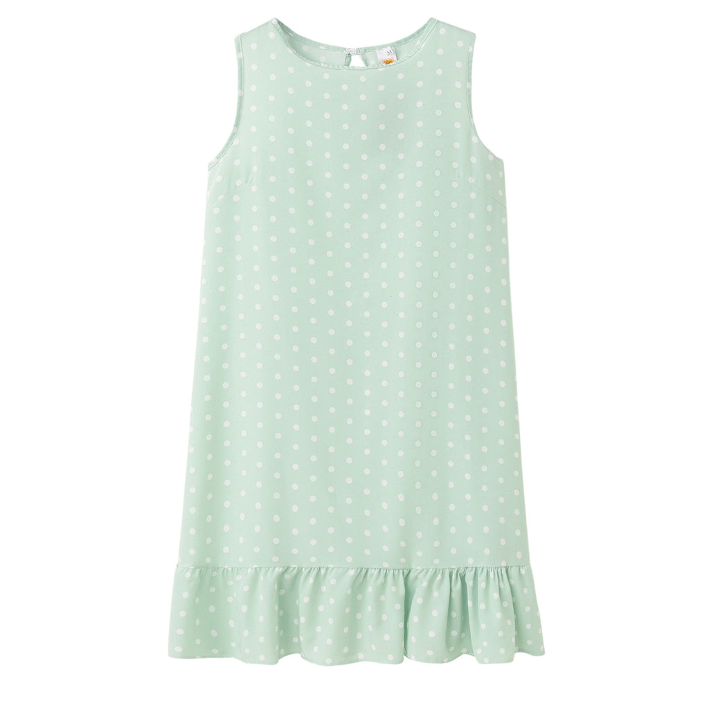 Damen Sommer Polka Dot Shift Kleid mit Rüschensaum WW