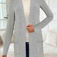 Damen Strickjacke mit asymmetrischem Saum und praktischen Taschen WW