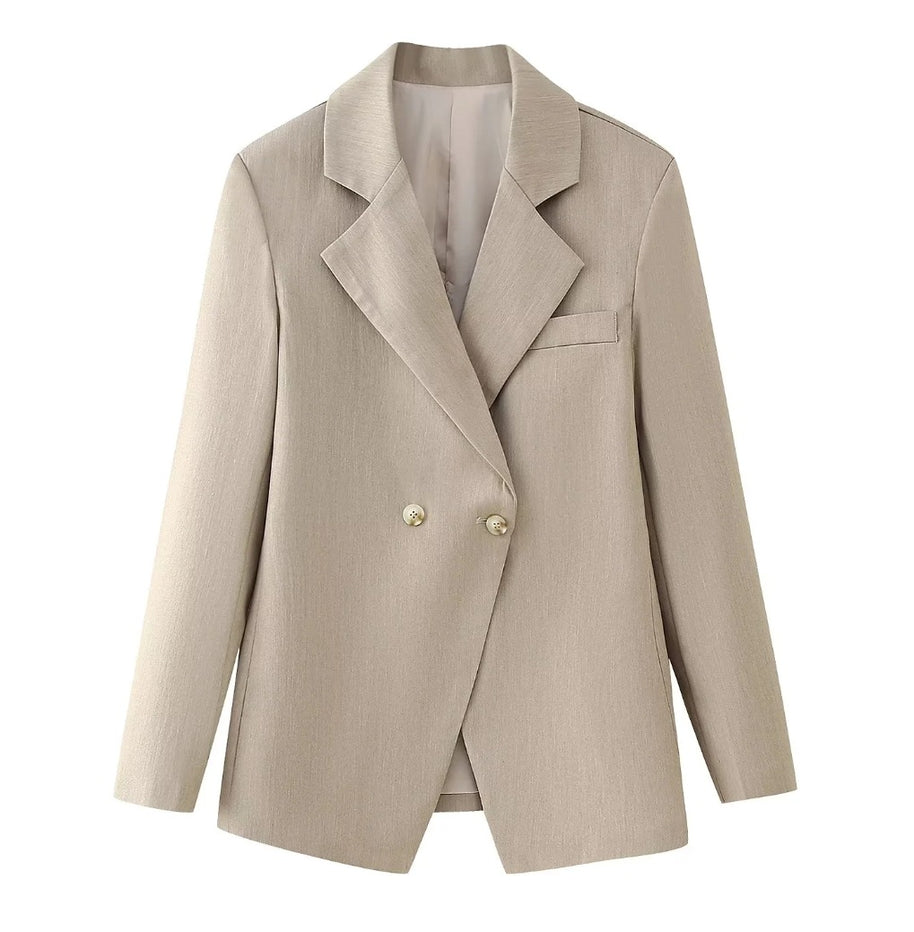 Damen eleganter, doppelreihiger Blazer mit klassischem Revers WW