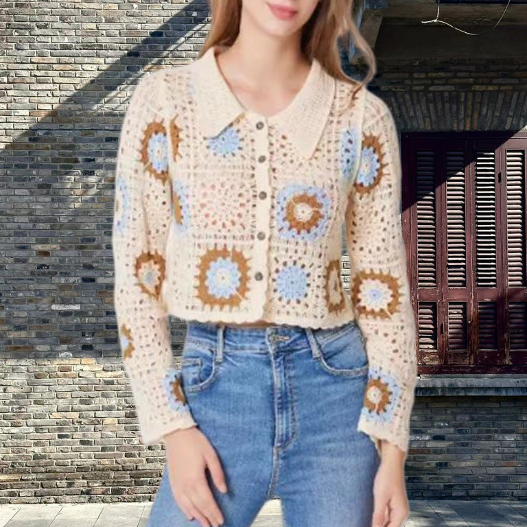 Damen Strickjacke im einzigartigen Granny-Quadrat-Muster WW