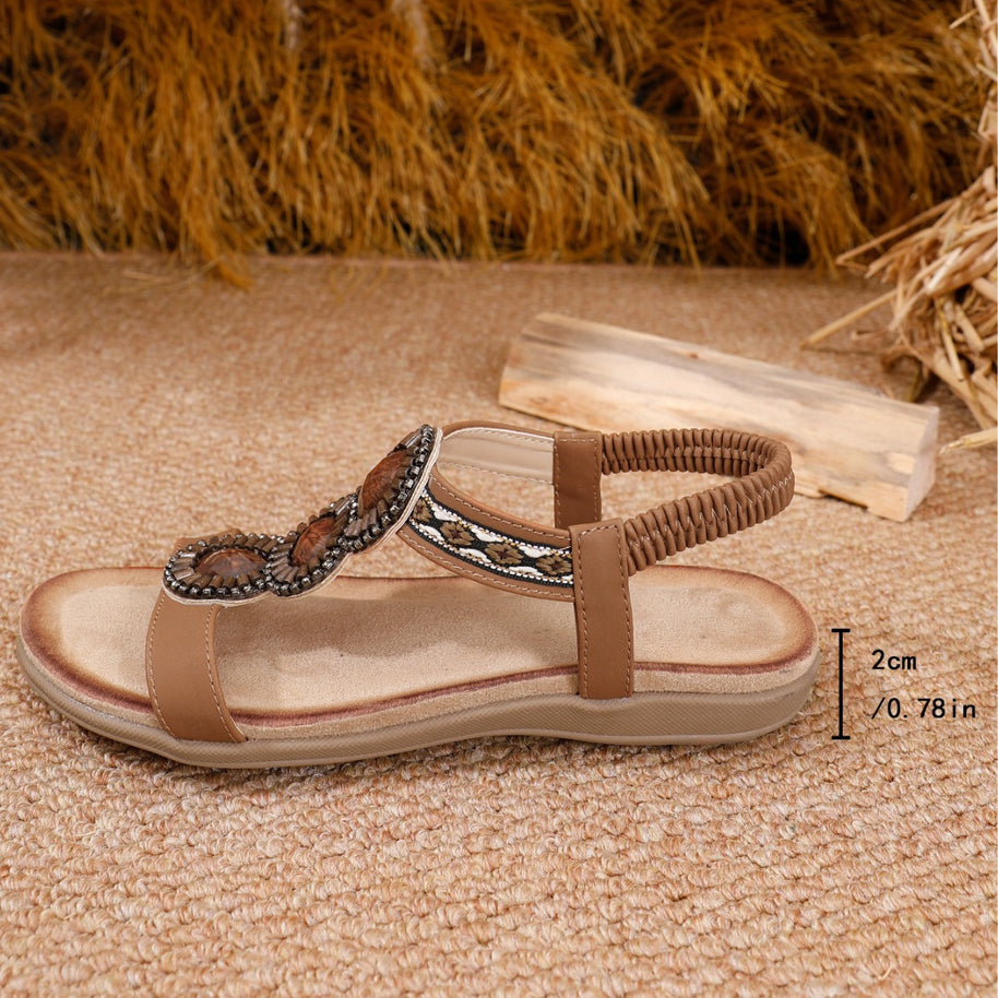 Damen Sommer-Sandaletten mit dekorativen Perlen WW