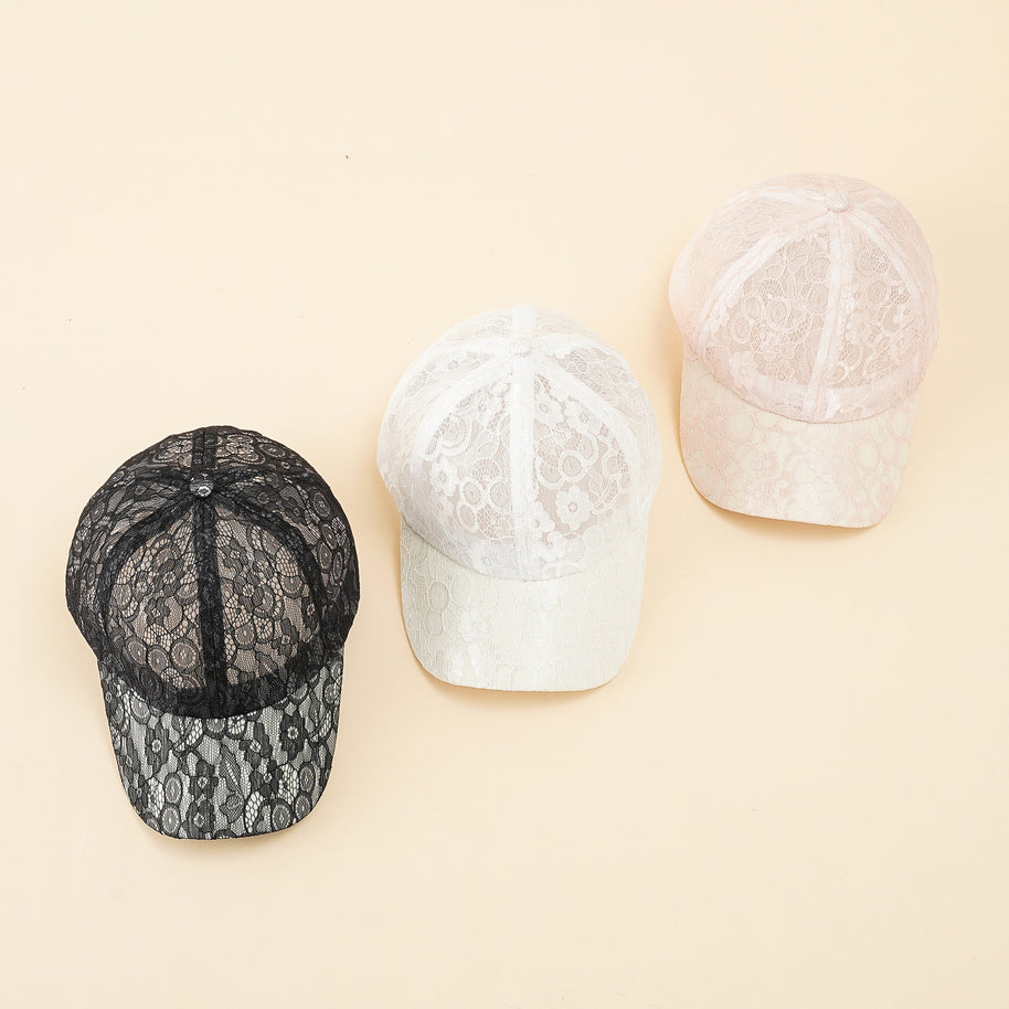 Damen Baseballmütze mit elegantem Spitzenmuster und atmungsaktiver Struktur WW