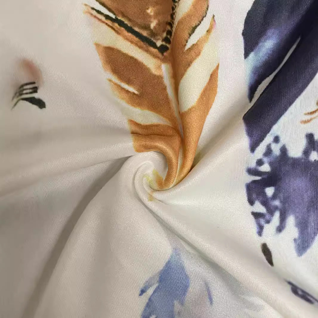 Damen ärmelloses Freizeitkleid mit Federmuster und praktischen Taschen WW