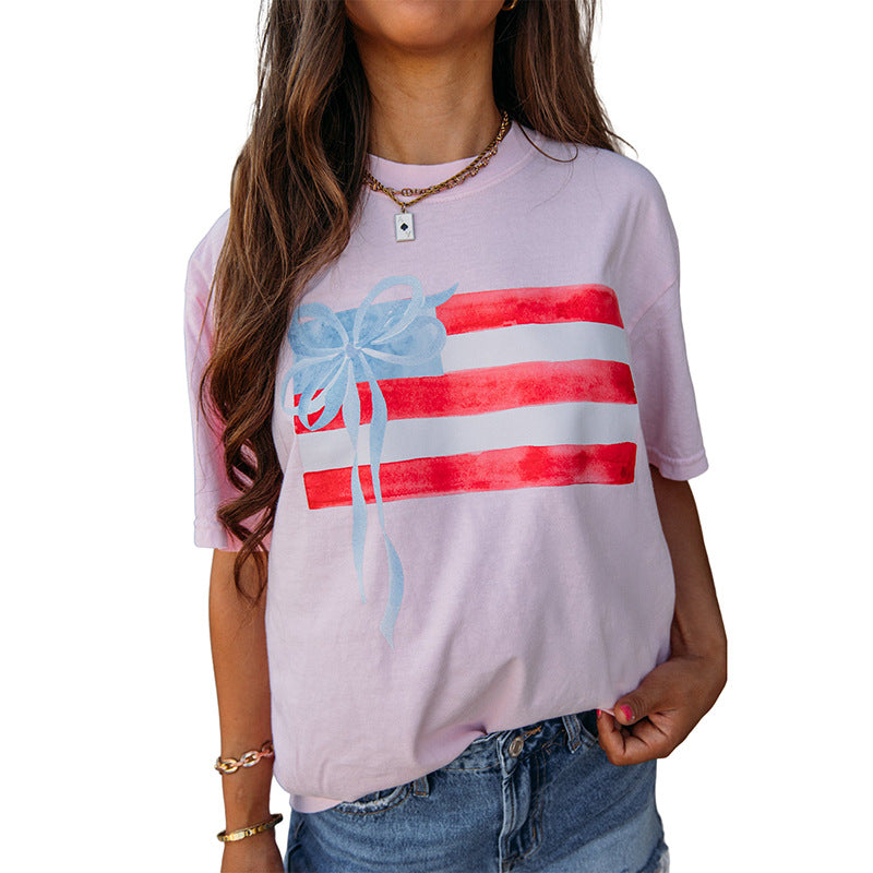 Damen T-Shirt mit künstlerischem Flaggenmotiv WW