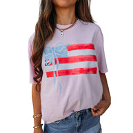 Damen T-Shirt mit künstlerischem Flaggenmotiv WW