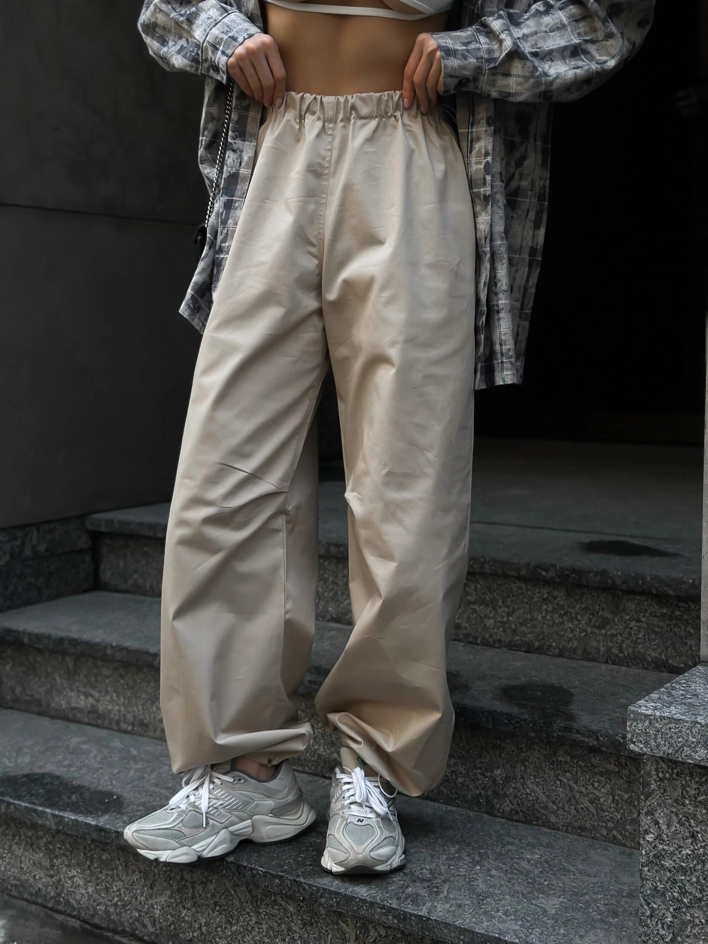 Damen Bequeme und stylische High-Waist Freizeithose WW