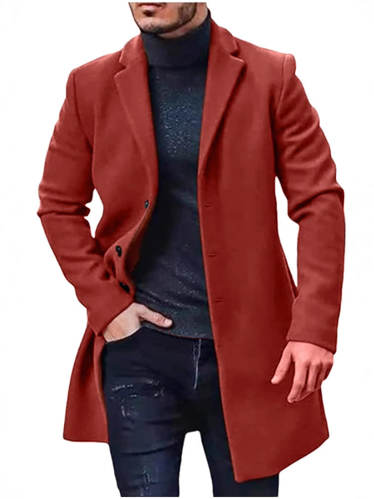 Herren eleganter Mantel mit klassischem Revers WW