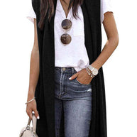 Damen offene Strickjacke mit lässigem Schnitt und langen Seitenpartien WW