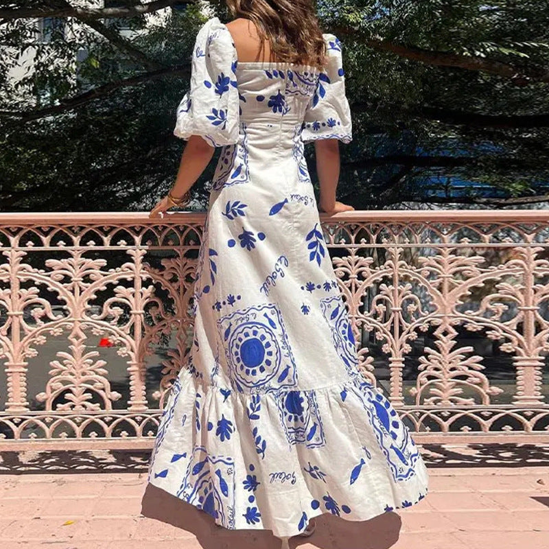 Damen Maxi-Kleid mit floralen Mustern W&W Mode