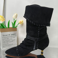 Damen Slouchy Knöchelstiefel mit dekorativem Schnallen-Detail WW