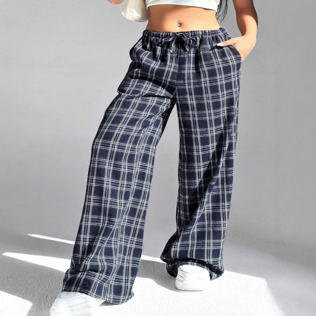 Damen Karierte Freizeithose WW