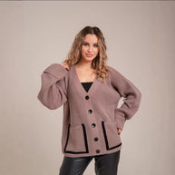 Damen Strickjacke mit großen Taschen WW