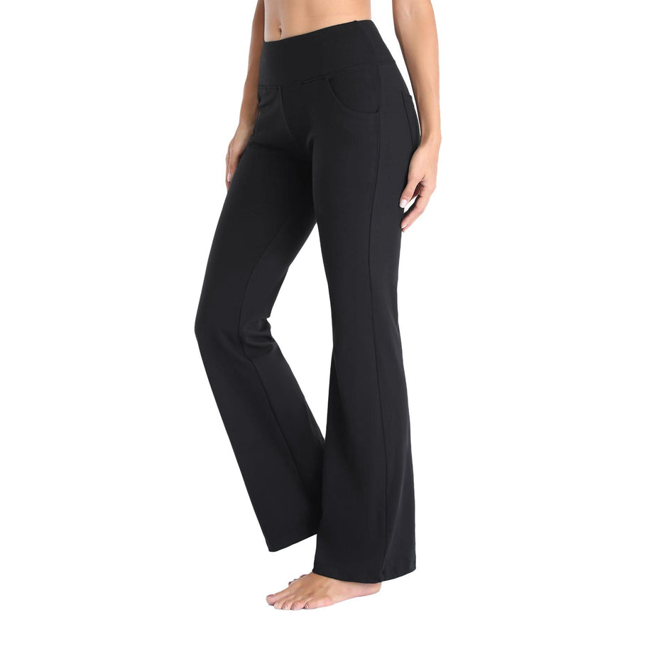Damen Bequeme Bootcut-Hose mit elastischem Bund und funktionalen Taschen WW
