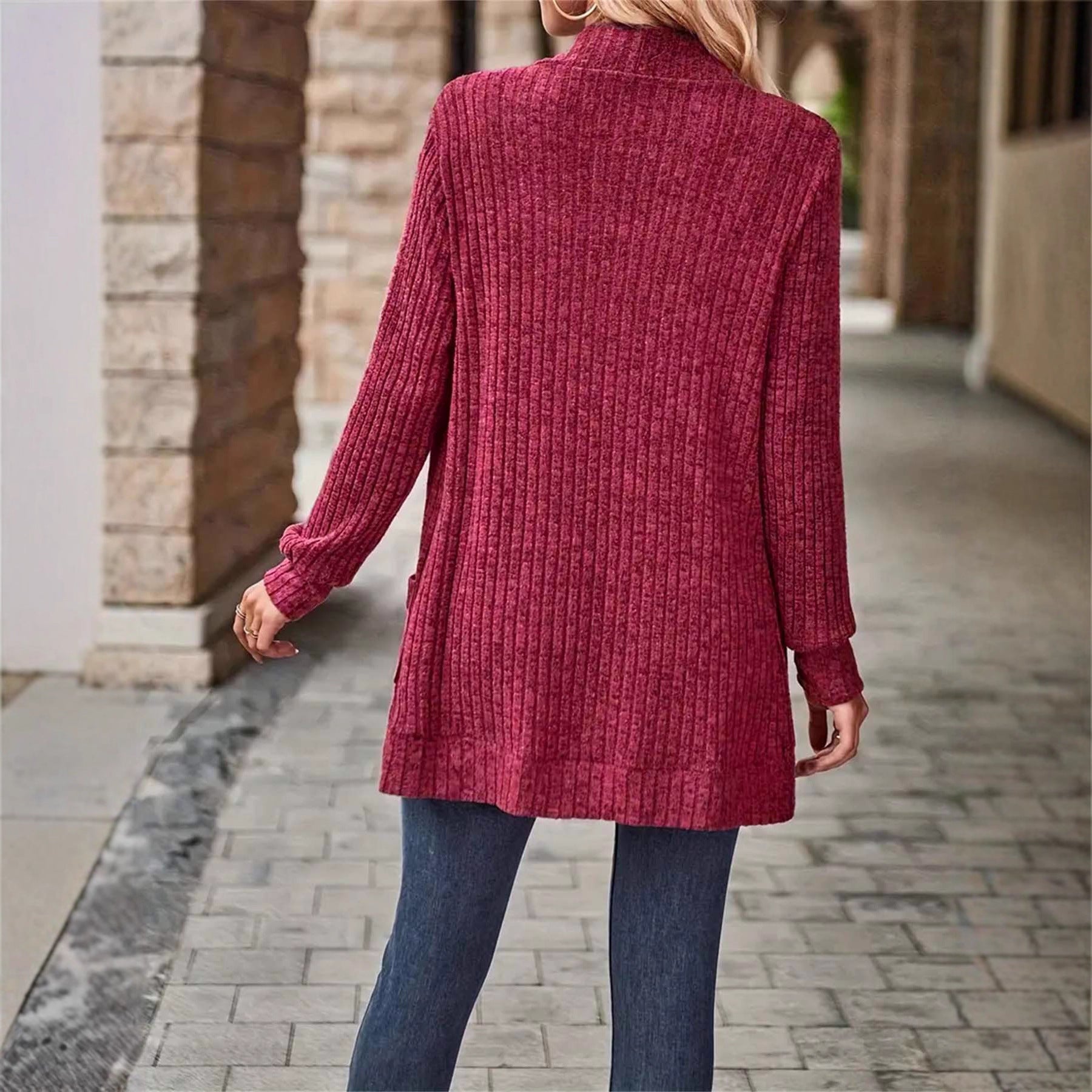 Damen Strickjacke mit strukturiertem Design und praktischen Taschen WW