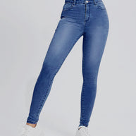 Damen Slim Fit Jeans mit hohem Taillenschnitt und figurformendem Stretch WW