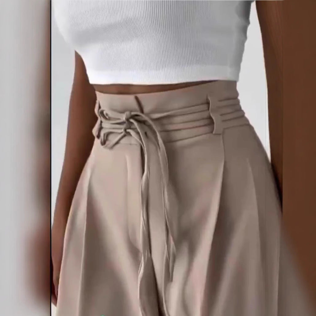 Damen Weite Hochbund-Hose mit raffinierter Drapierung WW