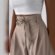 Damen Weite Hochbund-Hose mit raffinierter Drapierung WW