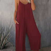 Damen Lässiger Jumpsuit mit weitem Schnitt und praktischen Taschen WW