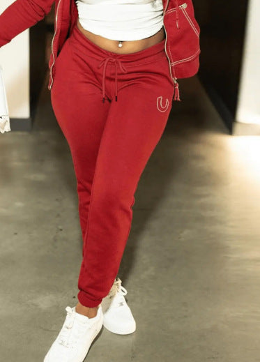 Damen Sportliche Jogginghose mit seitlicher Tasche und elastischem Bündchen WW