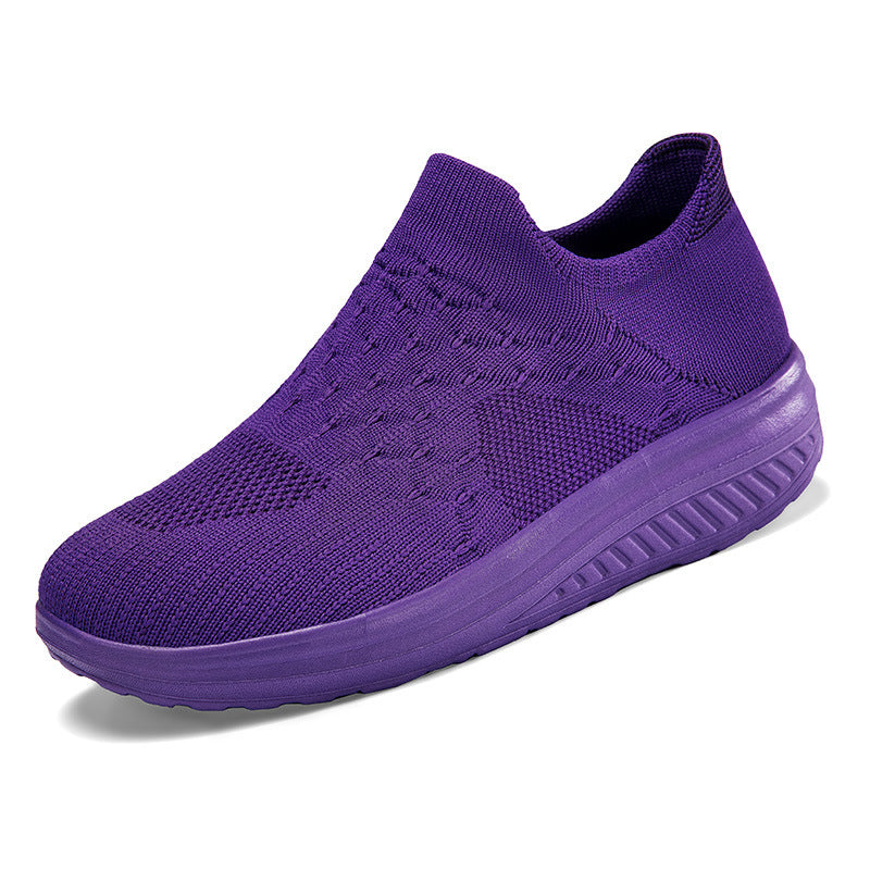 Damen Slip-On Sport Sneakers mit atmungsaktivem Strickdesign WW