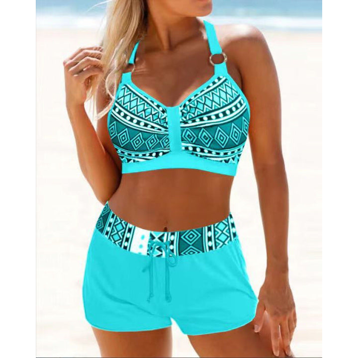 W&W Mode | Bikini mit geometrischem Druck für Frauen | Schwarz