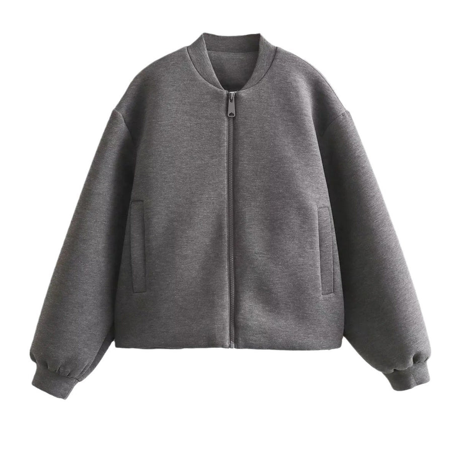 Damen sportliche Zip-Jacke mit weitem Schnitt WW