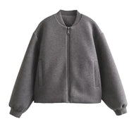 Damen sportliche Zip-Jacke mit weitem Schnitt WW