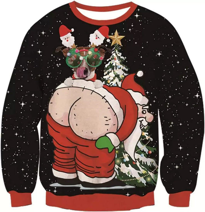 W&W Mode | Lustiger Dino Weihnachtspullover - Damen