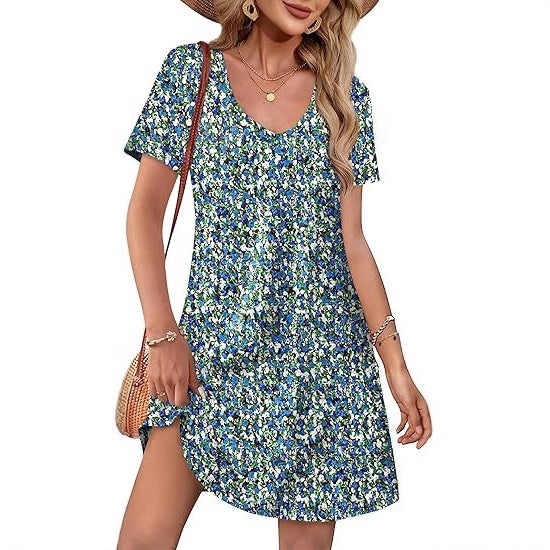 Damen Kurzarm Freizeitkleid WW