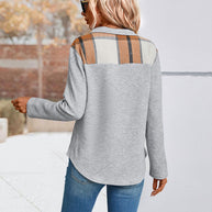 Damen Freizeitpullover mit modischem Steppdesign und praktischen Knopfdetails WW