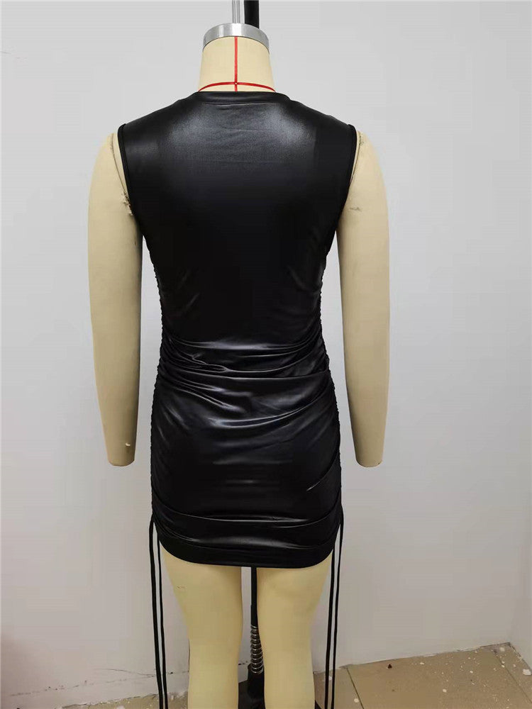 WW | Bodycon Rundhals Ärmellose Mini Kleid