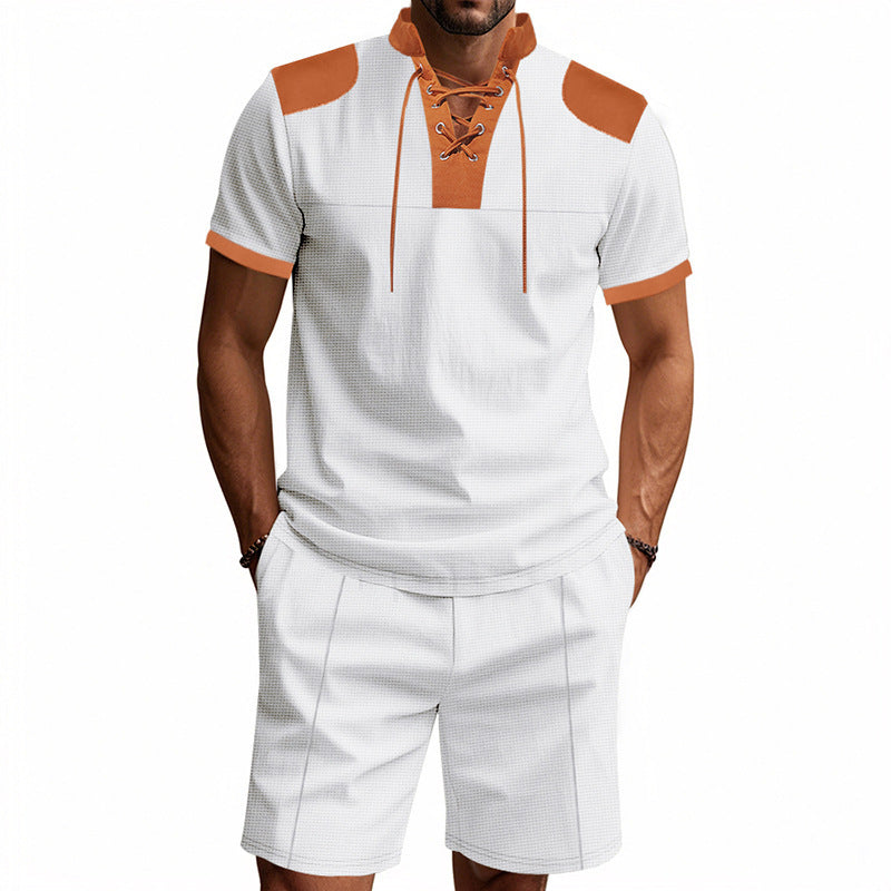 Herren Polo-Shirt mit einzigartigem Schnürdesign und passenden Shorts WW